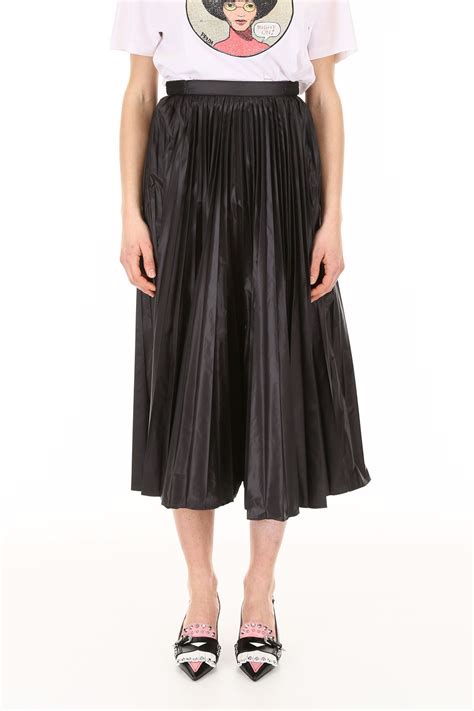 prada skirt with feathers|Prada nylon pleated top.